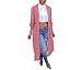 Produktbild Swallowuk Damen Sommer Cardigan V-Ausschnitt Langarm Chiffon Maxi Langer Top Mantel Jacke Mäntel Strickjacke Strand Kimono (XL, Rot)
