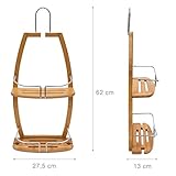 Relaxdays Badregal Bambus H x B x T: ca 62 x 27,5 x 13 cm Duschregal mit 2 Ablagen und verchromten Metall zum Aufhängen mit Wandhalterung als praktische Hängeablage für Ihre Badaccessoires, natur - 4