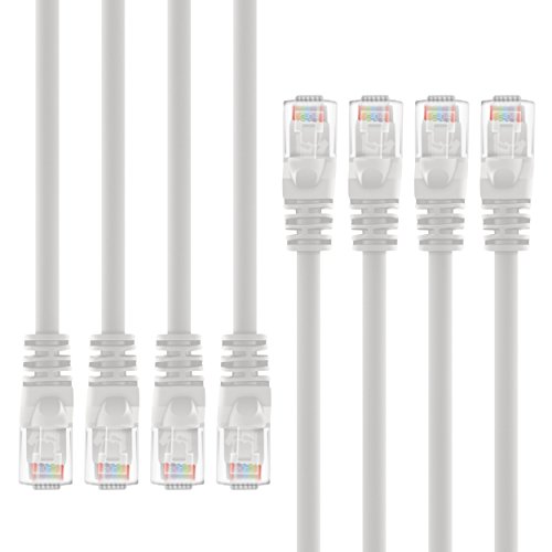 (8-Stück) 0,15m Cat5e Ethernet-Netzwerkkabel, Gearit Cat5 UTP Lan Netzwerk-Patch-Kabel Cat-5e 2x RJ45 Stecker für Switch/Router/Modem/Patchpannel/Access Point/Patchfelder, Weiß