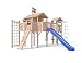 Produktbild OSKAR Terrizio XL-Spielturm Baumhaus mit Turm Schaukelanbau, 3- Seiten Strickleiter, Rutsche, Doppelschaukel, Kletterrampe, Kletternetz und Spielhaus auf 1,50 Meter Podesthöhe (Blau)