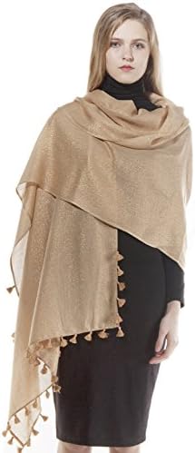 HSHIA Women Scarves Elegant Tassel Scarf Shawl Wrap Fashion Stoles Easy Matching Grand occasion Excellent Gift (Camel)