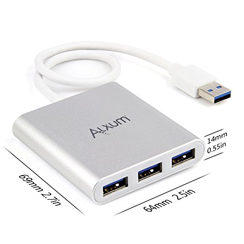 alxum Aluminium mehrere 4 Ports USB 3.0 HUB mit der U89 USB 3.1 Gen. 1 (kompatibel mit Thunderbolt 3) Adapter Konverter für usb-c Gerät 30,5 cm neuen MacBook, Chromebook Pixel, iMac, Oberfläche, Lenovo Yoga - 5