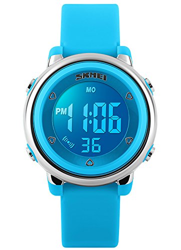 Jungen Jugendliche Kinder Digital Sport Uhren Multifunktion 50M Wasserdicht Elektronisch Armbanduhr mit 7 Farbe LED Stoppuhr Licht Alarm für Kinderuhr