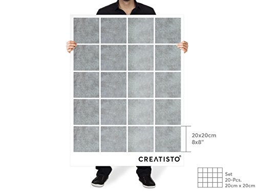Fliesenfolie – CREATISTO Fliesen-Tattoo Stickerfliesen Klebefliesen | Selbstklebende Fliesen-sticker Badfliesen Deko – Küchen Wandfliesen Folie | 20×20 cm – Muster Beton – 20 Stück - 4