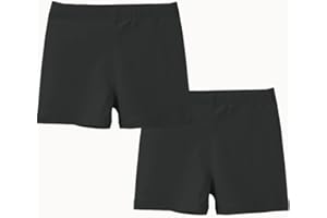Silkglory Modal Coton Short,Fille Enfant Cyclist Legging,Court Gymnastique Léger et Confortable Danse Sport Shorts,Lot de 2,9-11 Ans