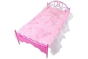 Fat-catz-copy-catz 1x Pink Mini Bed With Pillow for 11" Princess Dolls Dollhouse Bedroom Furniture