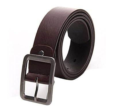 Elyseesen Ceinture Elyseesen Hommes occasionnels en cuir fausse boucle ceinture courroie ceinture (Café)