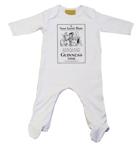 Alice in Wonderland Guinness Time 1931 #2 ALICE048 Baby Grow White (0-3, White)