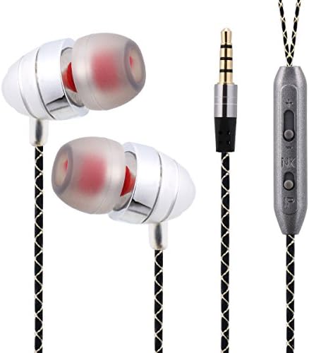 Hoostars In Ear Earphones , Headphones ,Earbuds With Microphone , Aluminum Casing Stereo Sound With Strong Bass For PS4 / Xbox One / Smart Phones / Tablets / Laptop PCs / Mac / MP4 HS108S(silver)