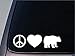Produktbild CELYCASY H61 Aufkleber Peace Love Grizzly Bär, 20,3 cm, Vinyl, Gelb/Steingrau