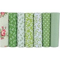 QiMicody Lot De 7 Coupons De Tissu 100 % Coton - Carrés