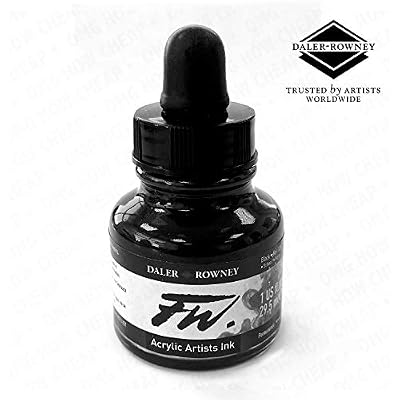 Daler Rowney - FW Artistes Series liquide - Flacon d'Encre acrylique - Indian Noir - 29,5 ml
