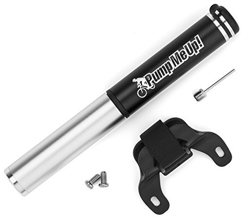 Bike Pump by Geared2U - Premium Compact Portable Mini Bicycle Hand Pump With Hidden Flexible Hose - Never Damage Another Tire Valve - Presta &amp; Schrader Valve Compatible - Cycling Frame Mounting Kit Included - Lifetime Warranty