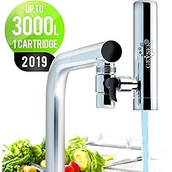 GEYSER EURO - Filtre à eau pour robinet de cuisine, purificateur d'eau avec matériau ultra-absorbant, filtre de robinet à montage longue durée avec commutateur, système de purification de l'eau