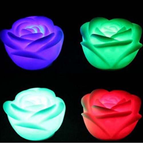 joyliveCY Nacht LED Lampe Romantische Rosen Blumen Nachtlicht Farbwechsel Lampe LED Nachtlichter Interior Design - 9