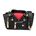 Produktbild LJSHU Umhängetasche PU Wasserdichte Goldkette Gesteppte Damen Revers Kleidung Lederjacke Tasche Wild Messenger Bag Handtasche,Black