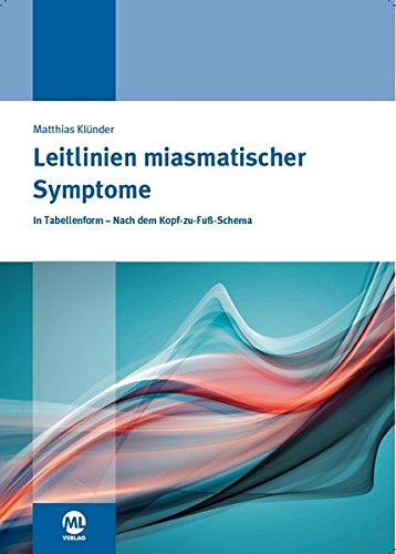 Leitlinien miasmatischer Symptome: In Tabellenform - Nach dem Kopf-zu-Fuss-Schema
