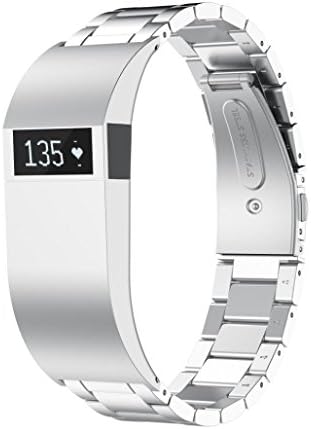 Replacement Bands with Metal Clasps for Fitbit Charge HR,Diadia Stainless Steel Strap Wrist Band Replacement Bracelet For Fitbit Charge HR (Silver)