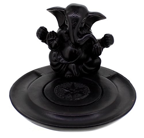 Preisvergleich Produktbild budawi® - Räucherstäbchen- / Kegelhalter Ganesha sitzend, aus Polyresin, Ø 10 cm, Kegelhalter