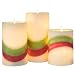Produktbild homemory batteriebetriebene flammenlose Kerze mit Timer, 3er Set Tropfen LED Votivkerze, elektrische Kerze mit flackernder Flamme für Geschenk, Spa, Badezimmer, Tisch,Rainbow
