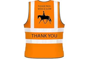 PRODUCTSAVE Hi Vis Viz High Visibility Reflective Vest Horse Riding Equestrian Safety Vest (Adult Large 44/46, Orange)