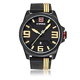 YSCYLY Mann-Sport-Uhr-Wasserdichter Analoger Quarz Passt Mode-3D Vorwahlknopf-Gummi-Bügel-Kalender-Uhr-Multifunktions Analoger Digital-Schock-Beständiges Zufälliges Handgelenk Für Männer Auf,Yellow