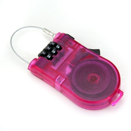Generic 3 Feet Retractable Combination Cable Lock For Bike Luggage Shocking Pink RS.275 (57.00% Off) - Amazon
