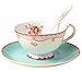 Produktbild Jusalpha Vintage Rose Bone China Teacup Spoon and Saucer Set TCS02 by Jusalpha