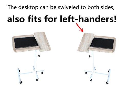 Einstellbare Laptop Tisch Sofa Nachttisch Coavas Overbed Tabelle 5 Einstellbare H?he Platz sparen bewegliches robustes Notebook Computer Stand Schreibtisch (Buche) - 6