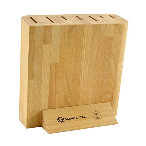 Messerblock für 7 Messer Schulte-Ufer Buchen-Holz Messerständer Messer-Halter
