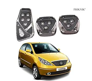 PRIKNIK Anti-Skid Car Pedals(Manual Shift) 3 Pcs Sports kit Pad Covers Set Compatible with Indica Vista