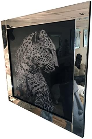 Mirror Frame Leopard Glitter Liquid Art Wall Hanging Picture