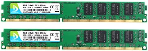 DUOMEIQI 8GB Kit(2 X 4GB) DDR3 1066MHz 2RX8 PC3-8500 240pin CL7 DIMM Memory 1.5v Desktop RAM Module