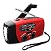 Produktbild Finebuying Nothandkurbel Eigenantrieb AM/FM Solarwetterradio LED-Taschenlampe, 1000mAh Power Bank für iPhone (Rot)