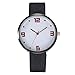 Produktbild Knowin Uhren Damen Mode Armbanduhr Classic flach Slim Uhr Ø38mm mit Lederarmband Schwarz,weiß Analog Schweizer Uhrwerk Student männer Uhren Geprägtes Pentagramm Watch