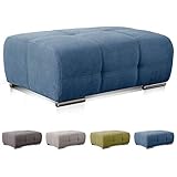 Robuster und pflegeleichter Bezugsstoff: Flachgewebe Kati (97 % Polyester, 3 % Polyamid), Farbe: Mittelblau, Ausführung Fuß: Metall/Chrom