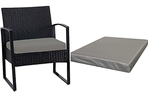 Laam linen Waterproof Chair Seat Pads Outdoor Office Garden Patio Chair Cushions Pad multi use for garden chairs 50CM X 50CM X5CM (Gray)