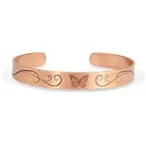 Adjustable Copper Bracelet with 100% Pure Butterfly Motif