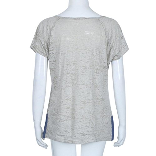 Tank Tops Frauen, lmnvp lose Casual Button Bluse T-Shirt Weste Shirt - 4