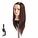 Price comparison product image Hairginkgo Mannequin Head 20"-22" 100% Human Hair Manikin Head Hairdresser Training Head Cosmetology Doll Head for Styling Dye Cutting Braiding Practice with Clamp Stand (91812W0414)