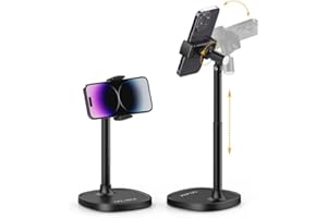 ULANZI Support Telephone Bureau, Porte Telephone Réglable, Multi-Angle, Support Téléphone Video Compatible avec iPhone 15 14 13 12 11 Pro Max Mini/Galaxy S23 S22 S21