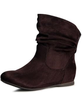 topschuhe24 887 Damen Keilabsatz Stiefeletten Boots Booties