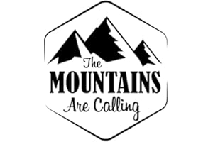 JAPANSAI Pegatina Camper van Furgoneta 4x4 | Color Negro Frase"Mountains are Calling" para Coche Moto | Medidas: 14,3 cm x 15,8 cm | Decoración Camper Furgoneta Van Coche Moto Motocicleta Caravana