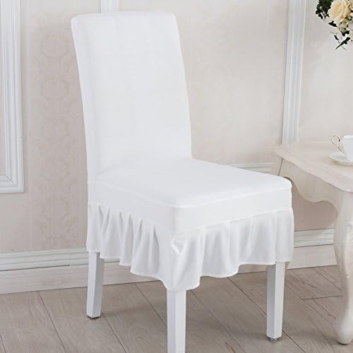 Pure color skirt hotel seat cover One-piece spandex chair covers Computer desk stool cover Dining room chair covers-M