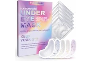 Bukamkom Collagen Eye Mask Patches,Used to Fade Eye Patches for Puffy Eyes and Dark Circles,Under Eye Patches,Tighten and Moisturize,Hyaluronic Eye Patches Transparent Glitter Eye Masks (10 pairs)
