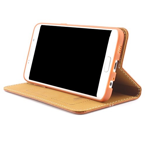 [ J7 (Version 2016) ] Handy Schutz Tasche Noble Series Cover für Samsung Galaxy [ J7 (Version 2016) ] edle Book Style Hülle mit Aufstellfunktion und Kartenfach ScorpioCover braun - 7