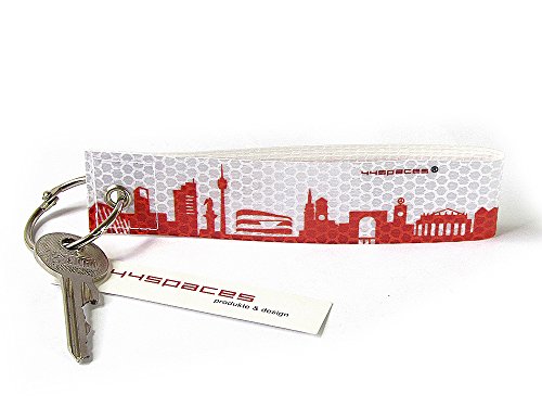 Preisvergleich Produktbild STUTTGART CITY KF REFLEX von 44spaces - Roter Schlüsselanhänger aus reflektierender Folie