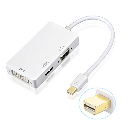 OMorc 3 in 1 Mini Displayport DP auf HDMI DVI VGA Kabel-Adapter Konverter für Apple MacBook, MacBook Air Pro, iMac, Mac mini, Microsoft Surface Pro 1 2 3, Thinkpad X1 usw. – Weiß - 8