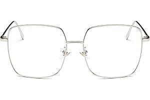 Tofox Filtro Luce Blu Occhiali Montature Oversize Occhiali Da Vista Retro Metallo Quadrati Occhiali Da Vista Lenti Chiare Donne Uomo