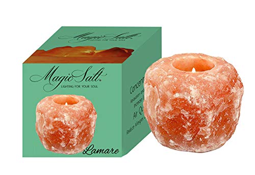 Portavelas de cristal de sal del Himalaya (KG 0,7 - 1 kg) LAMARE